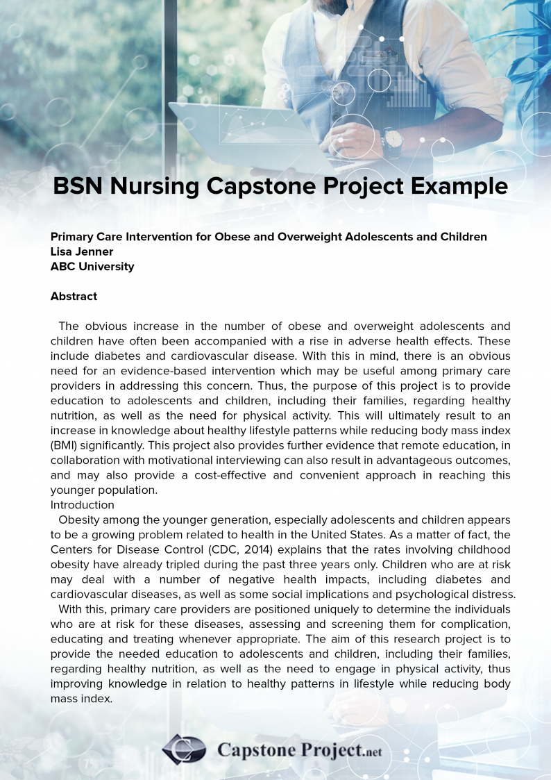 bsn nursing capstone project examples