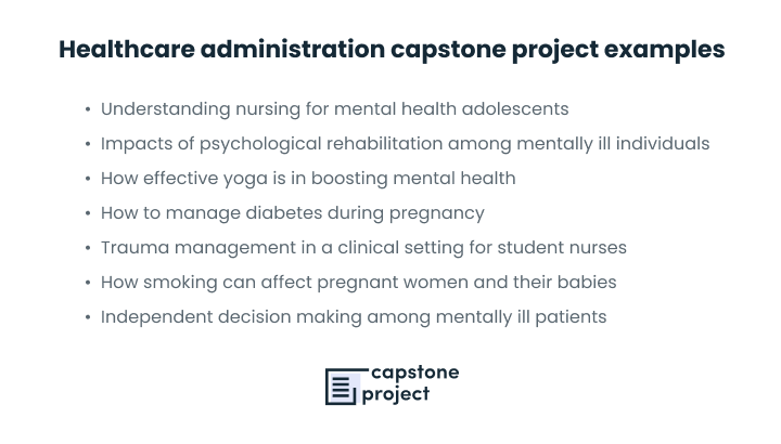 healthcare administration capstone project topics